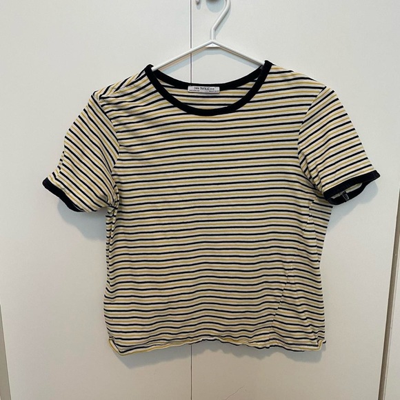 Zara Trafaluc Yellow and Black Striped Shirt - Picture 1 of 2